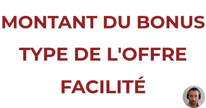bonus de bienvenue — capture
